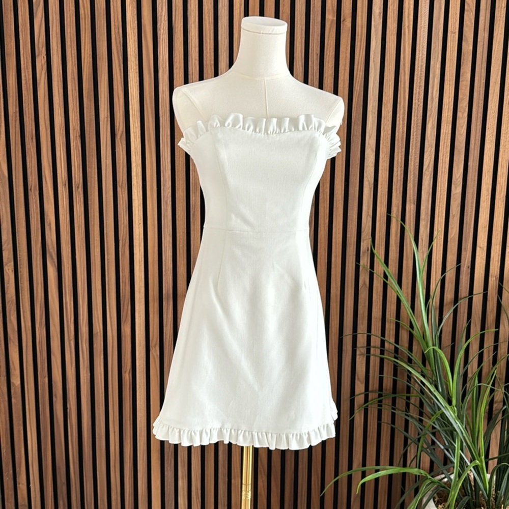 Strapless white dress